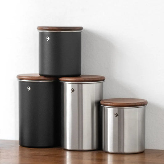 Stainless Steel Coffee Canisters with Lid, Food Storage Container for Coffee Bean Nuts Biscuits Cereal - Kitchen Tools