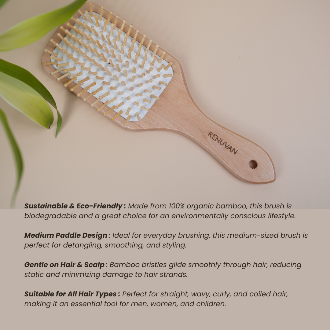 Renüvan Organic Bamboo Medium Paddle Hair Brush